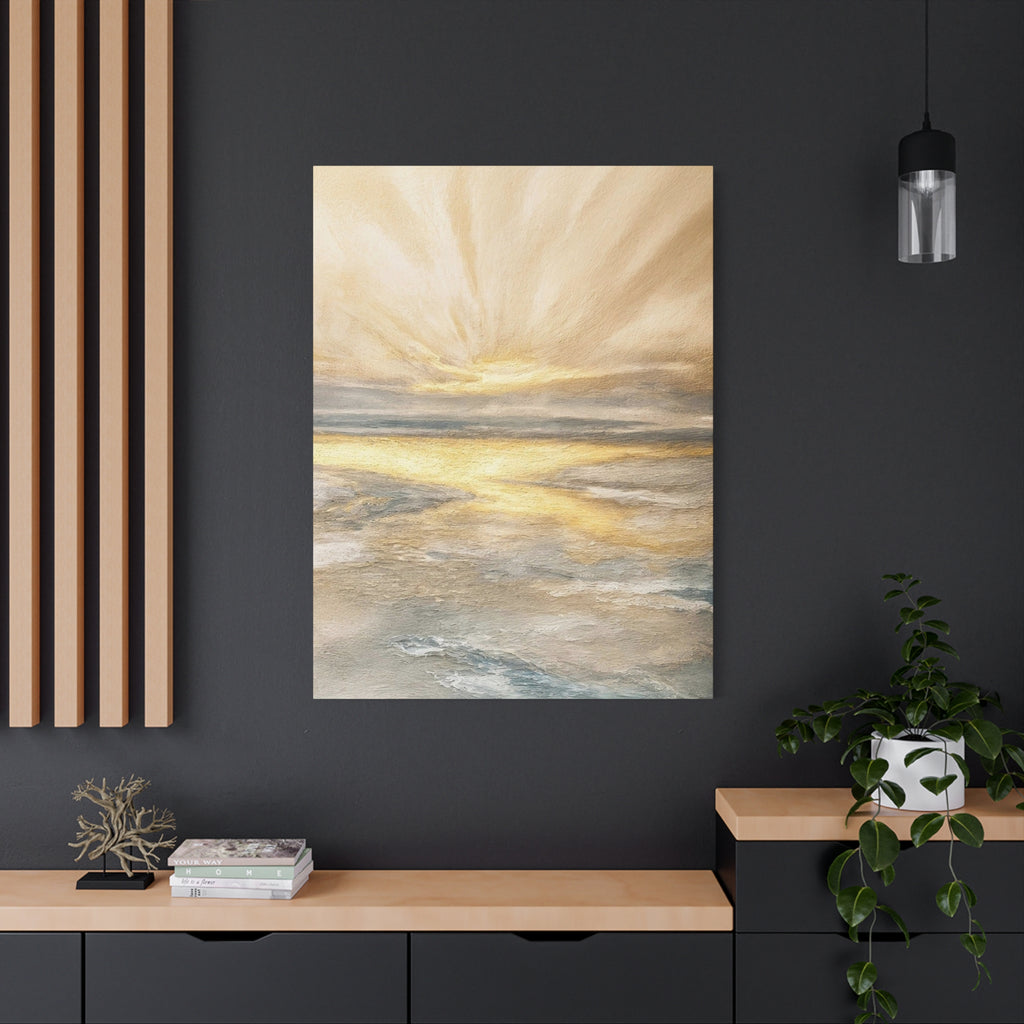 Golden Sunrise Seascape Canvas
