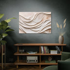 Neutral Abstract Wave Texture Matte Canvas Wall Art
