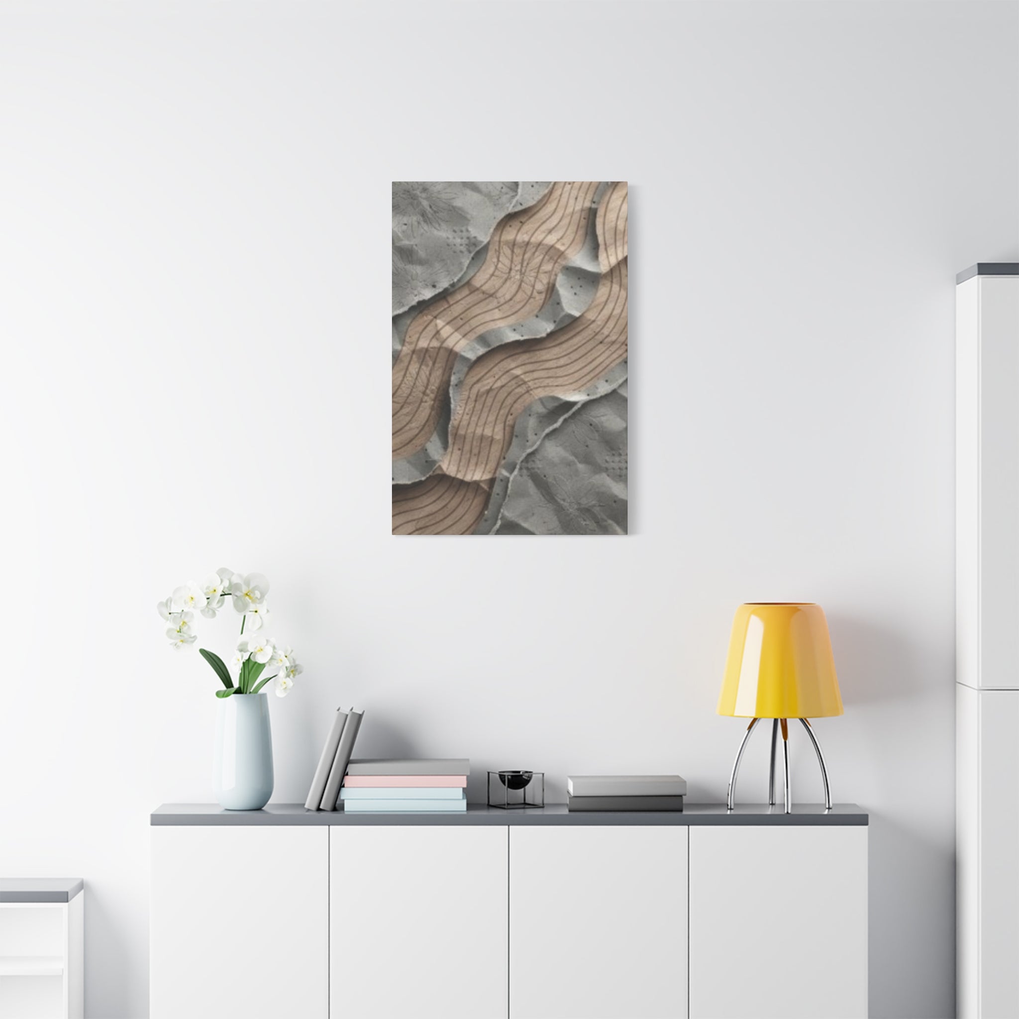 Abstract Textured Waves Matte Canvas Wall Art, Stretched 1.25"