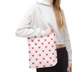Heart Pattern Tote Bag — Pink Red Valentine Shopper