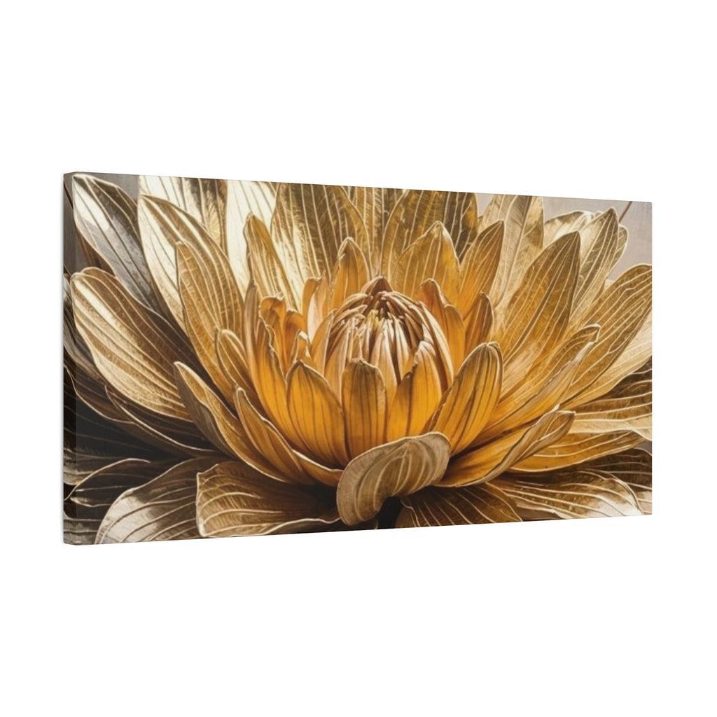 Golden Dahlia Matte Canvas Wall Art — Stretched 1.25"