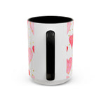Pink Watercolor Hearts Accent Coffee Mug — Romantic Valentine’s Day Gift