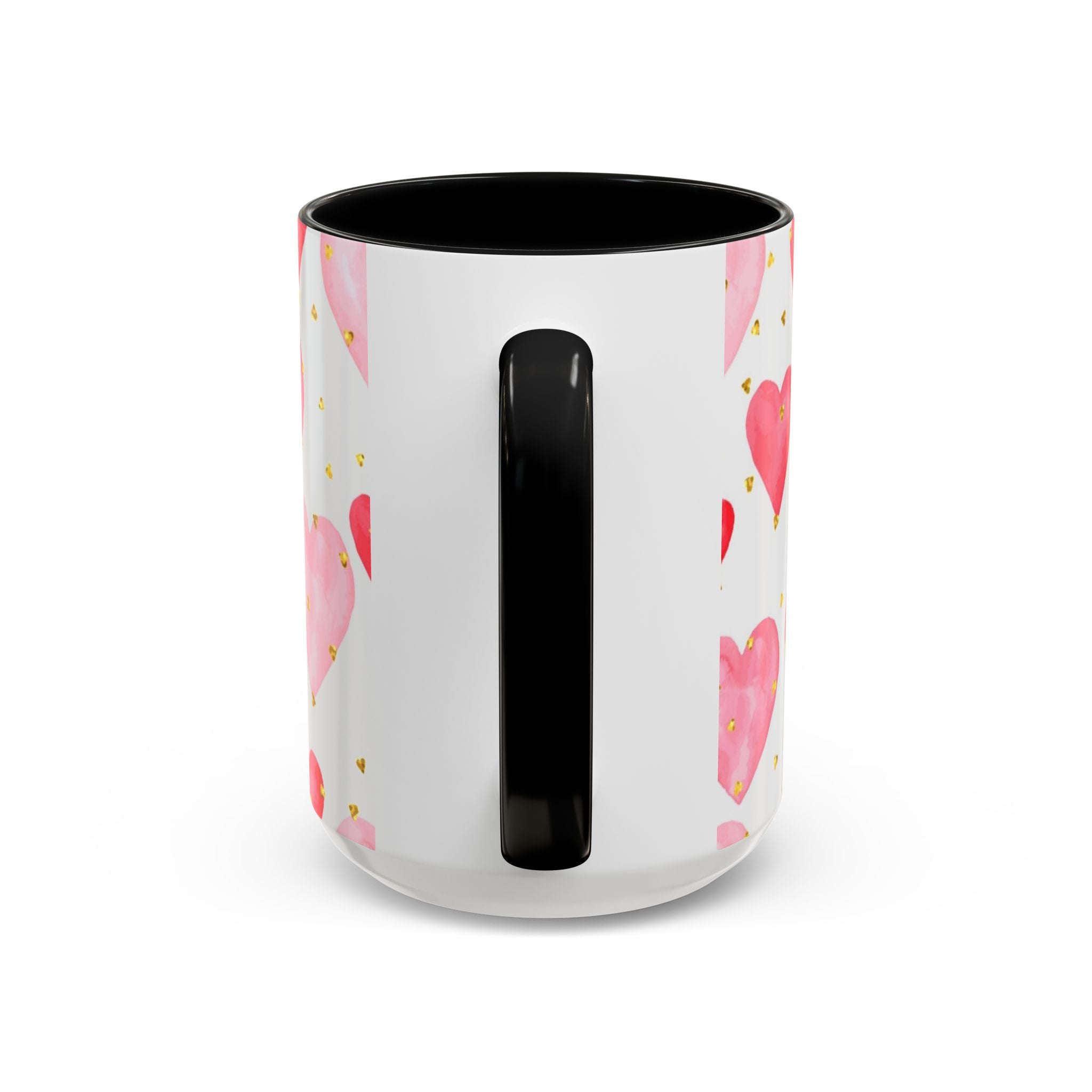 Pink Watercolor Hearts Accent Coffee Mug — Romantic Valentine’s Day Gift
