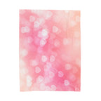Pink Heart Bokeh Velveteen Plush Blanket — Soft Romantic Throw for Valentine’s Day & Cozy Nights