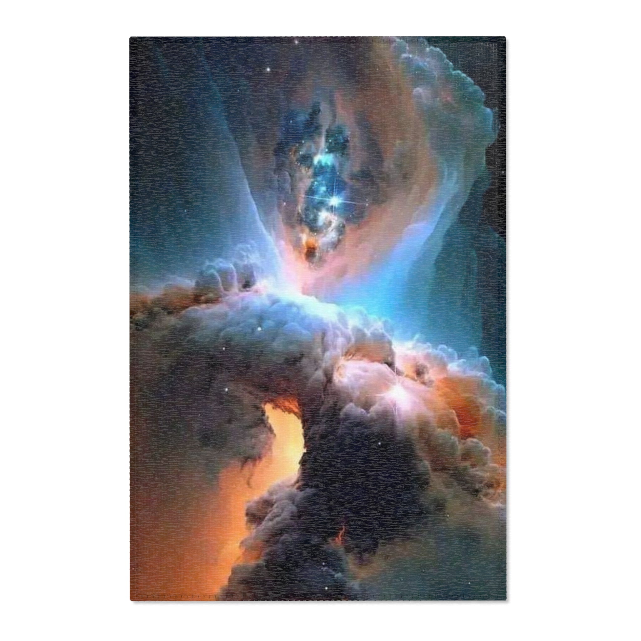Cosmic Nebula Area Rug — Galactic Cloudscape Floor Accent