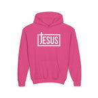 Youth Jesus Hoodie — Christian Faith Pullover with Cross Logo