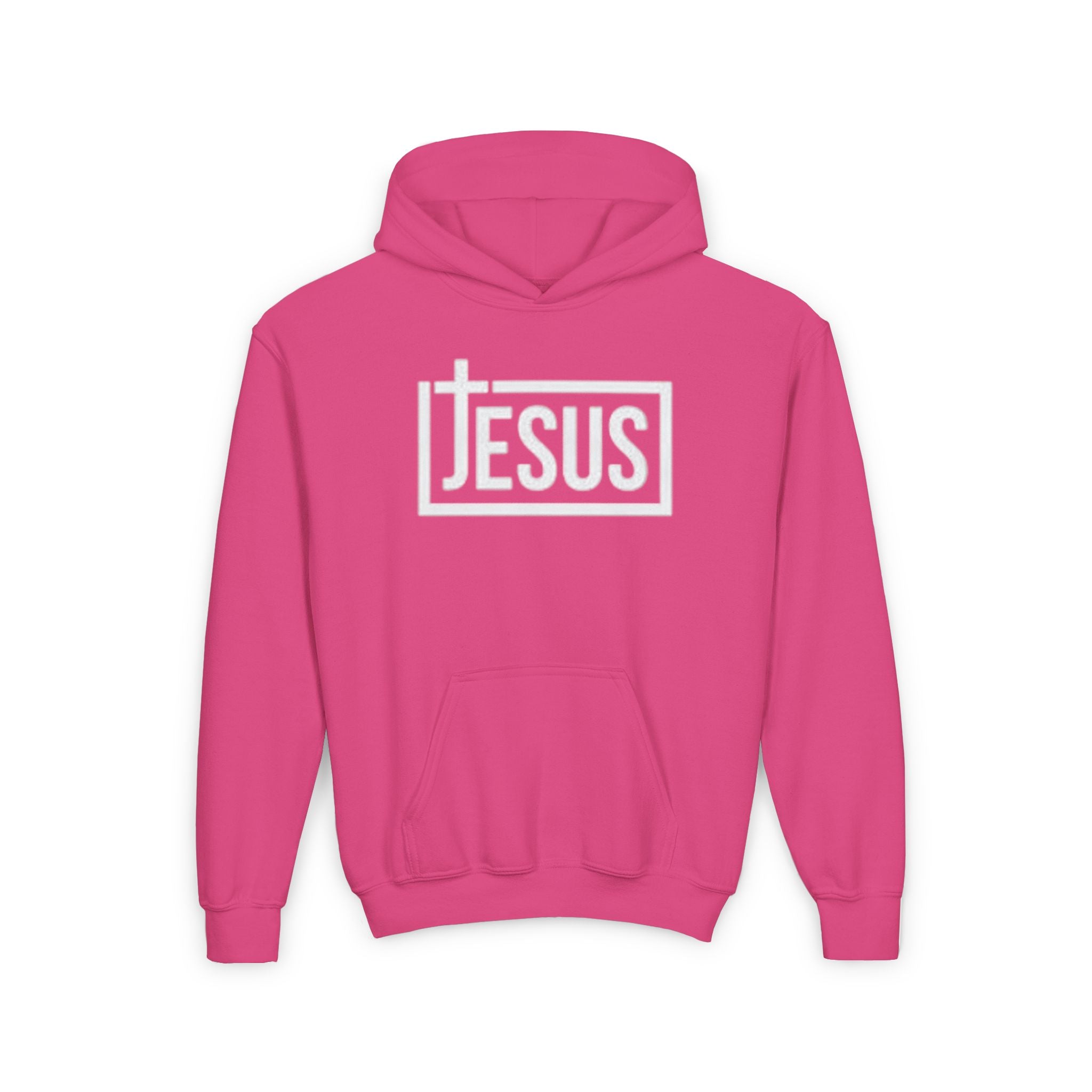Youth Jesus Hoodie — Christian Faith Pullover with Cross Logo