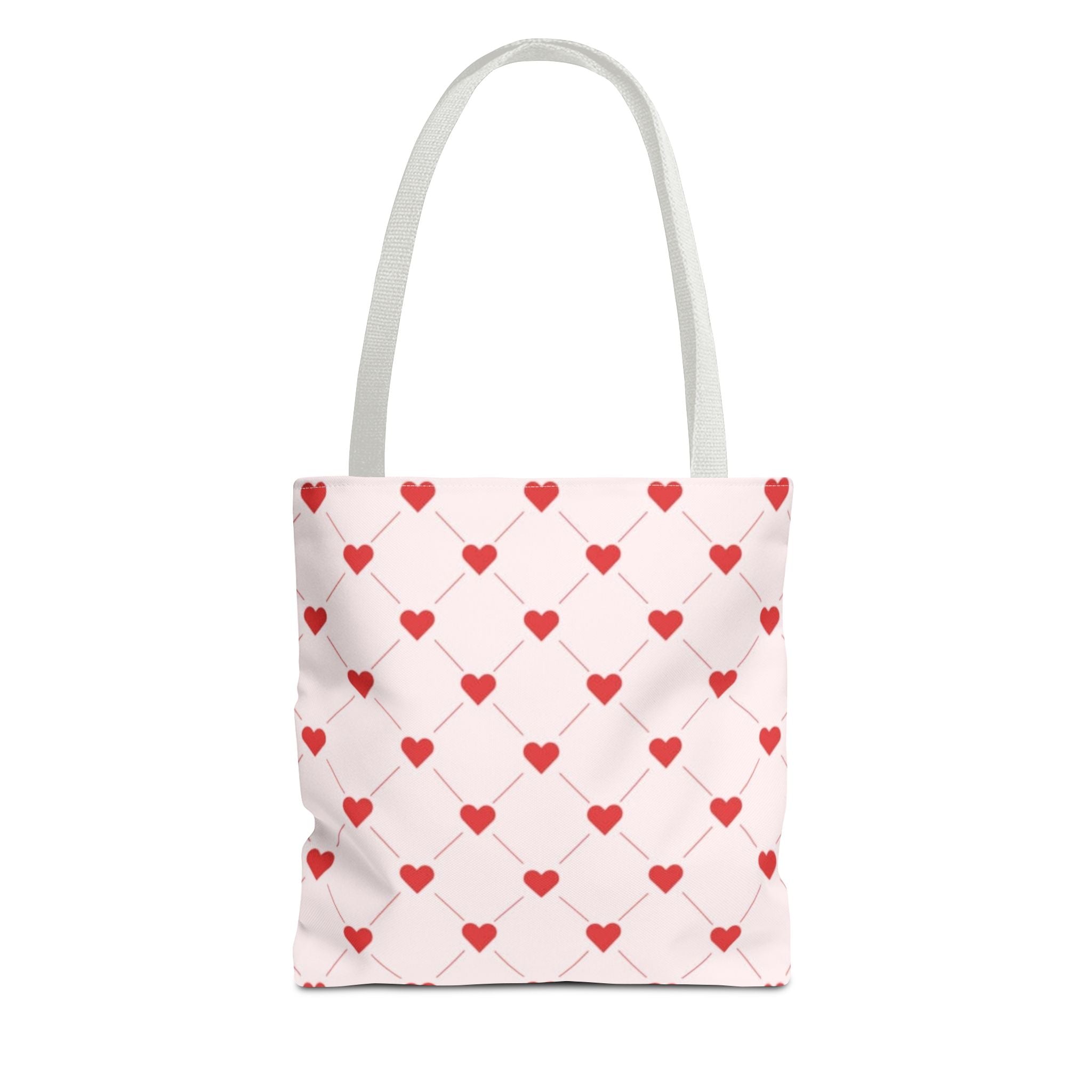 Heart Pattern Tote Bag — Pink Red Valentine Shopper