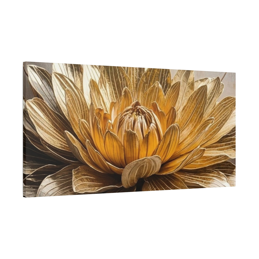 Golden Dahlia Matte Canvas Wall Art — Stretched 1.25"
