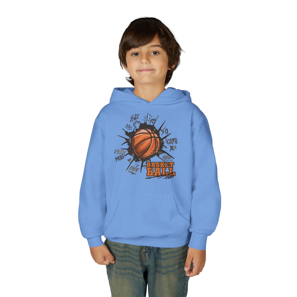 Youth Basketball Hoodie – "Basket Ball" Graphic Pullover for Kids