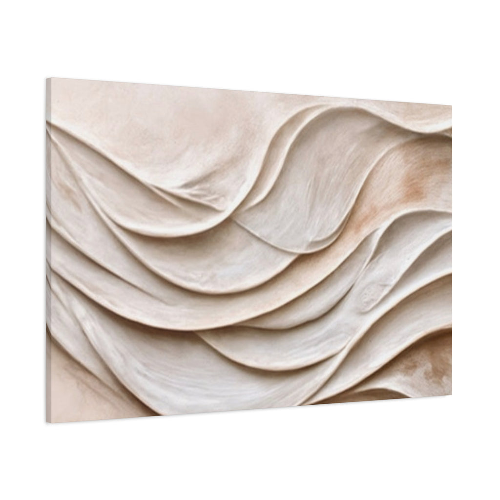 Neutral Abstract Wave Texture Matte Canvas Wall Art