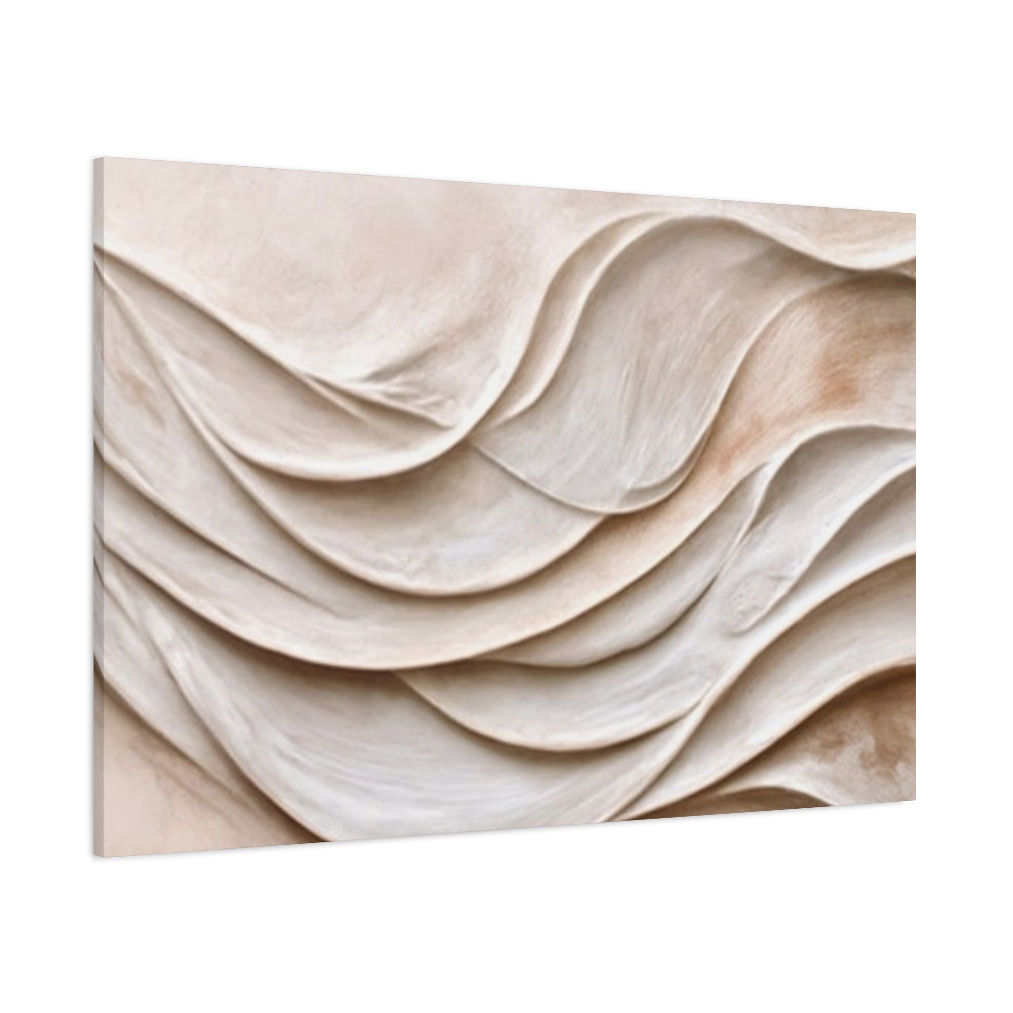 Neutral Abstract Wave Texture Matte Canvas Wall Art