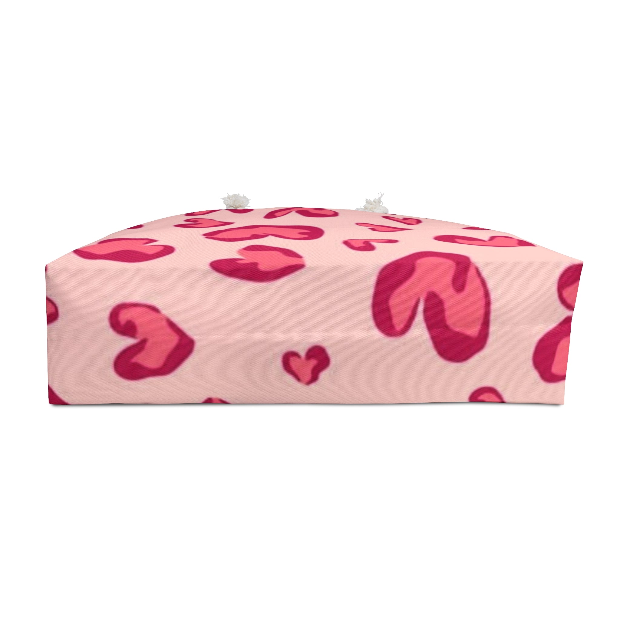 Heart Print Weekender Bag — Pink Valentine Travel Tote
