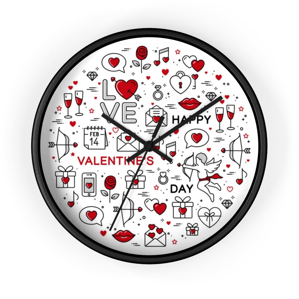Valentine's Day Wall Clock — Love Icons Decorative Clock