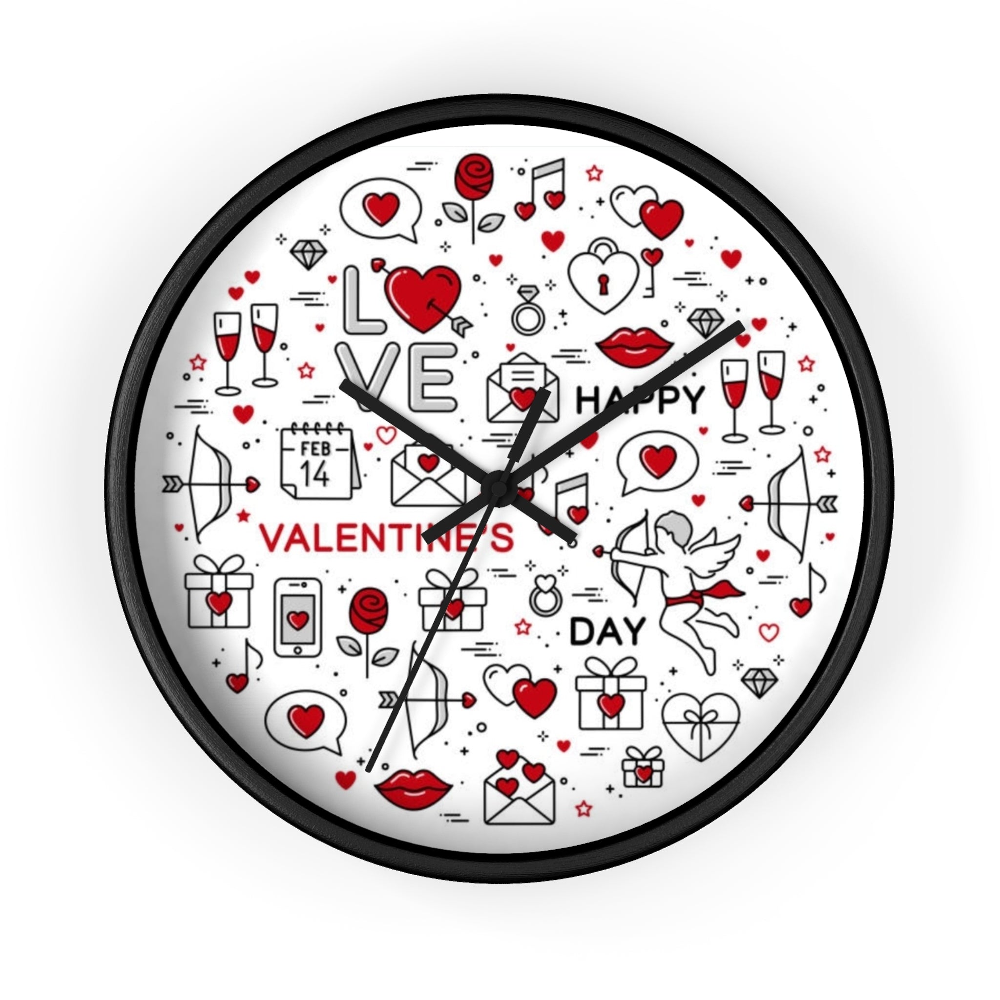 Valentine's Day Wall Clock — Love Icons Decorative Clock