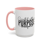 Created with a Purpose Ceramic Mug — Inspirational Ephesians 2:10 Coffee Cup