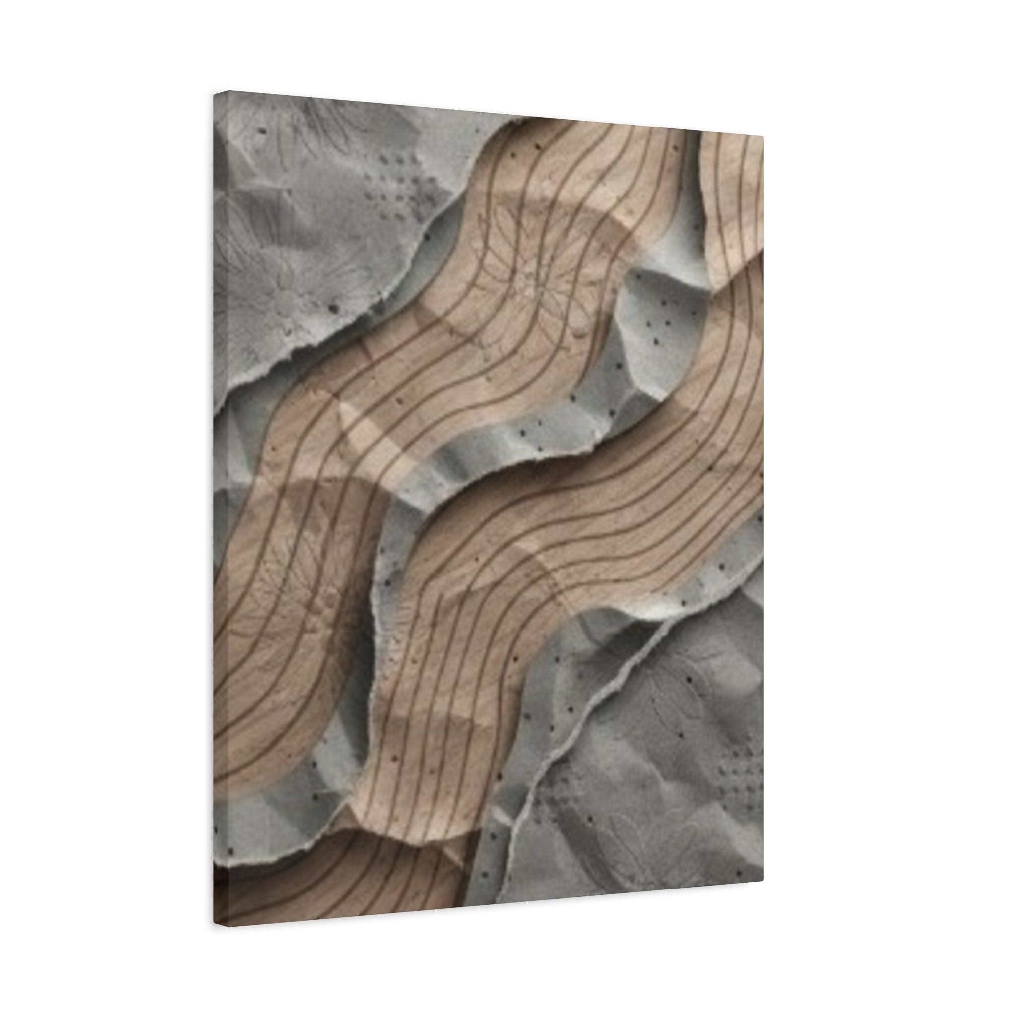 Abstract Textured Waves Matte Canvas Wall Art, Stretched 1.25"