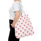 Heart Pattern Tote Bag — Pink Red Valentine Shopper