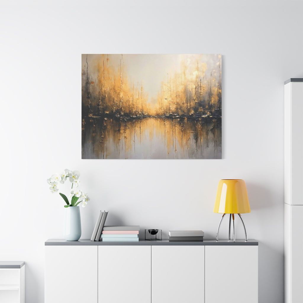 Abstract Gold Landscape Canvas Wall Art — Matte Stretched 1.25"