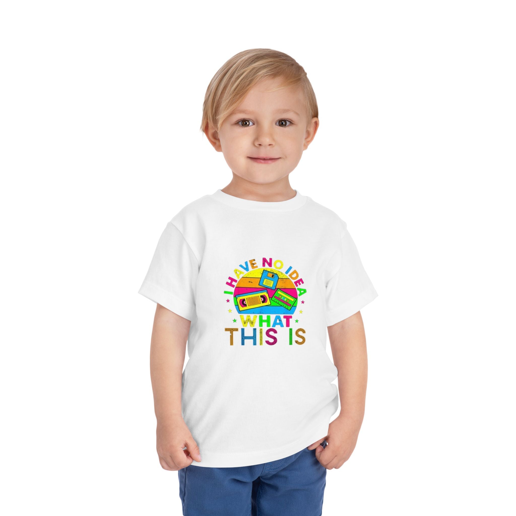 Toddler Tee — "I Have No Idea What This Is" Colorful Retro Toy Graphic
