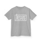Kids Jesus T‑Shirt — Bold Cross Logo Christian Tee for Boys & Girls