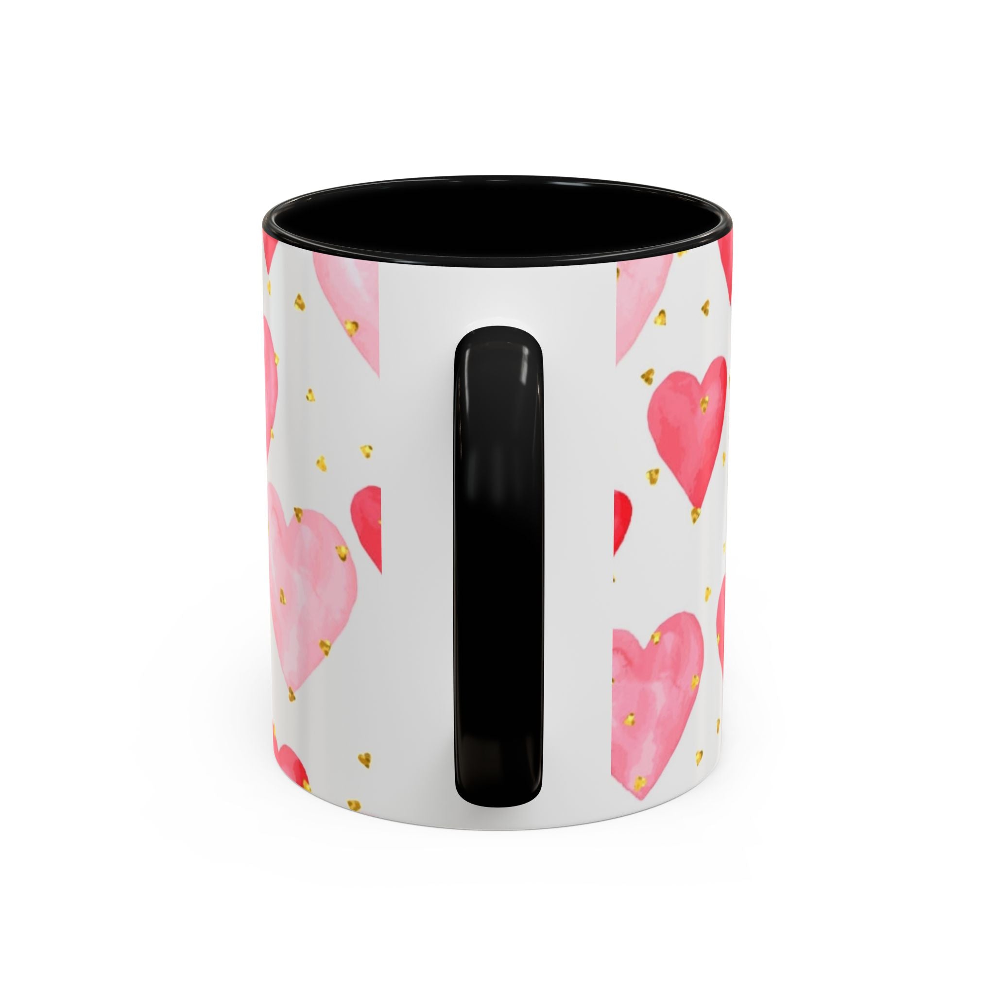 Pink Watercolor Hearts Accent Coffee Mug — Romantic Valentine’s Day Gift
