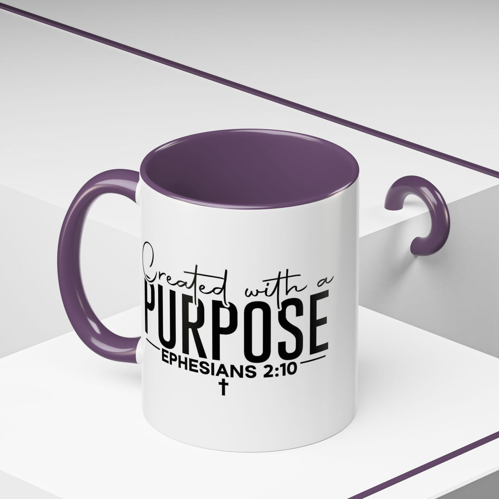 Created with a Purpose Ceramic Mug — Inspirational Ephesians 2:10 Coffee Cup