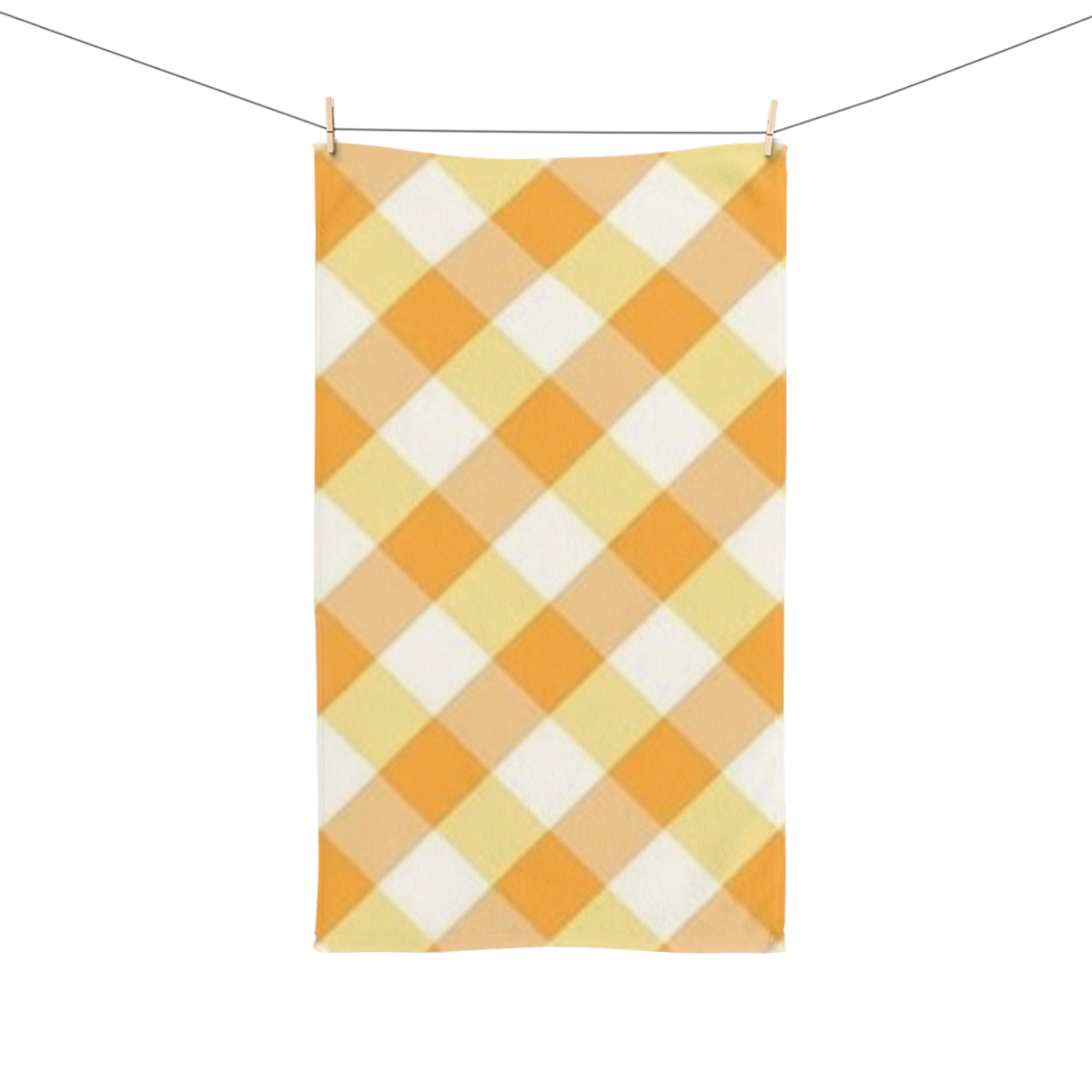Buffalo Plaid Hand Towel - Orange & Yellow Check Kitchen Towel