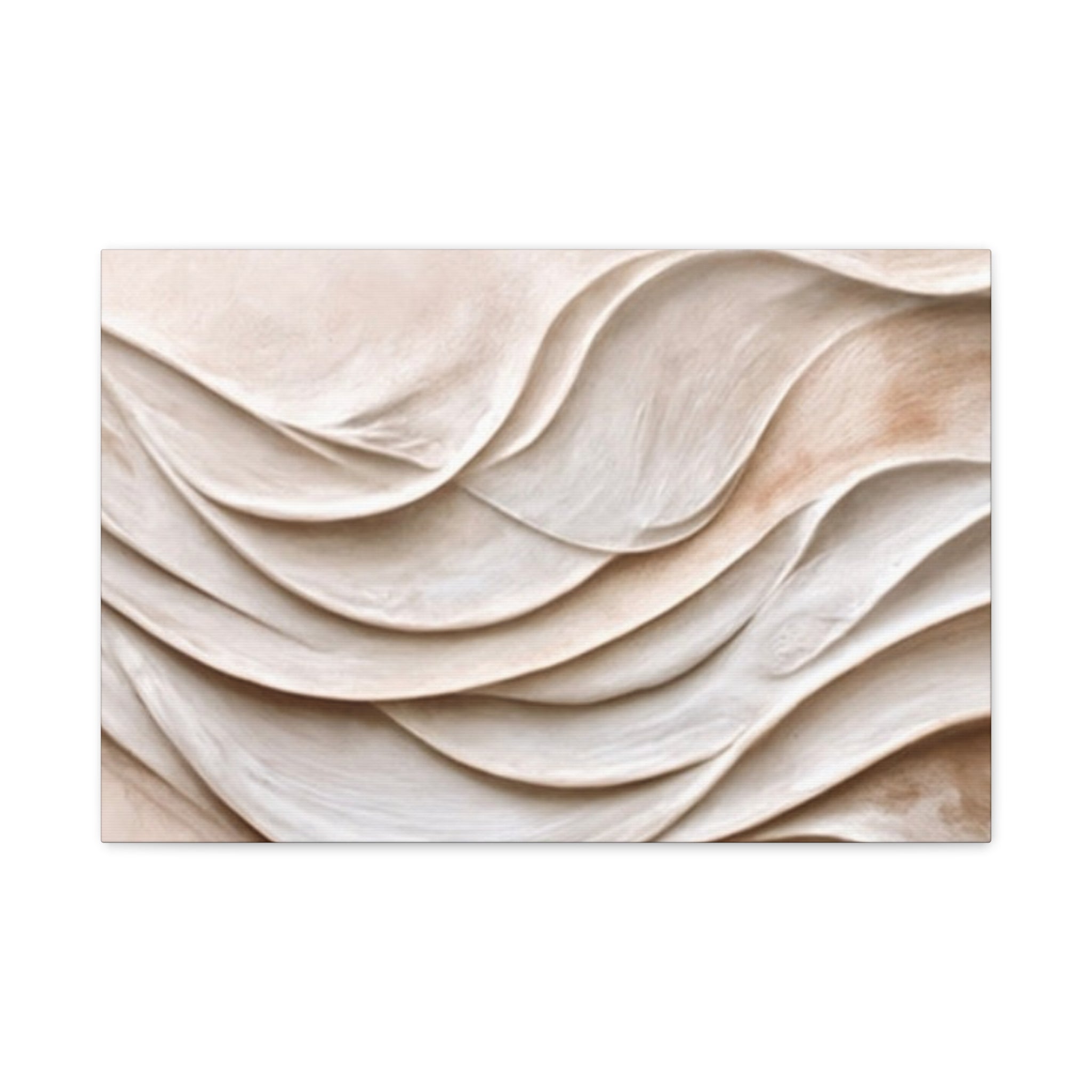Neutral Abstract Wave Texture Matte Canvas Wall Art