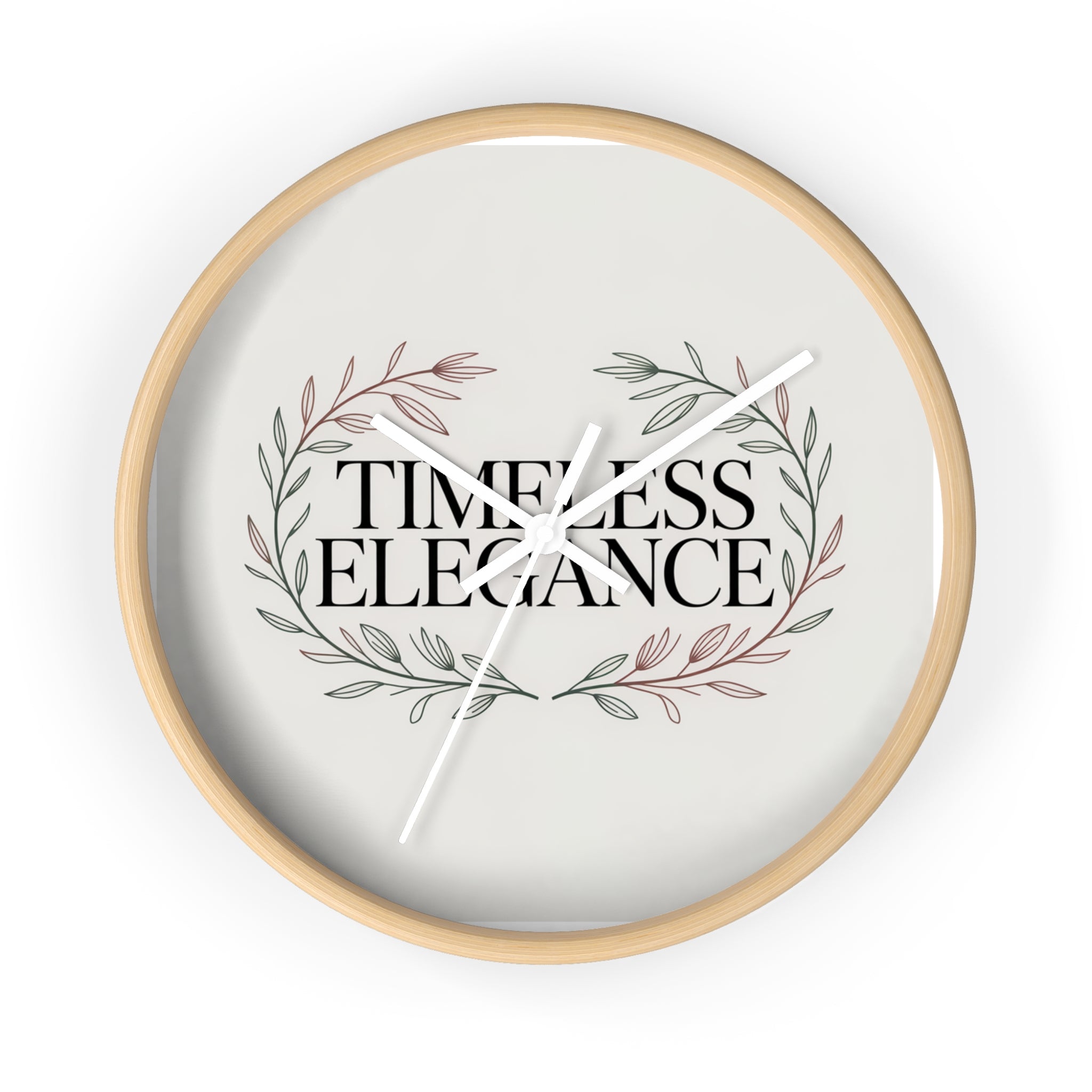 Timeless Elegance Wall Clock — Botanical Wreath Decorative Clock
