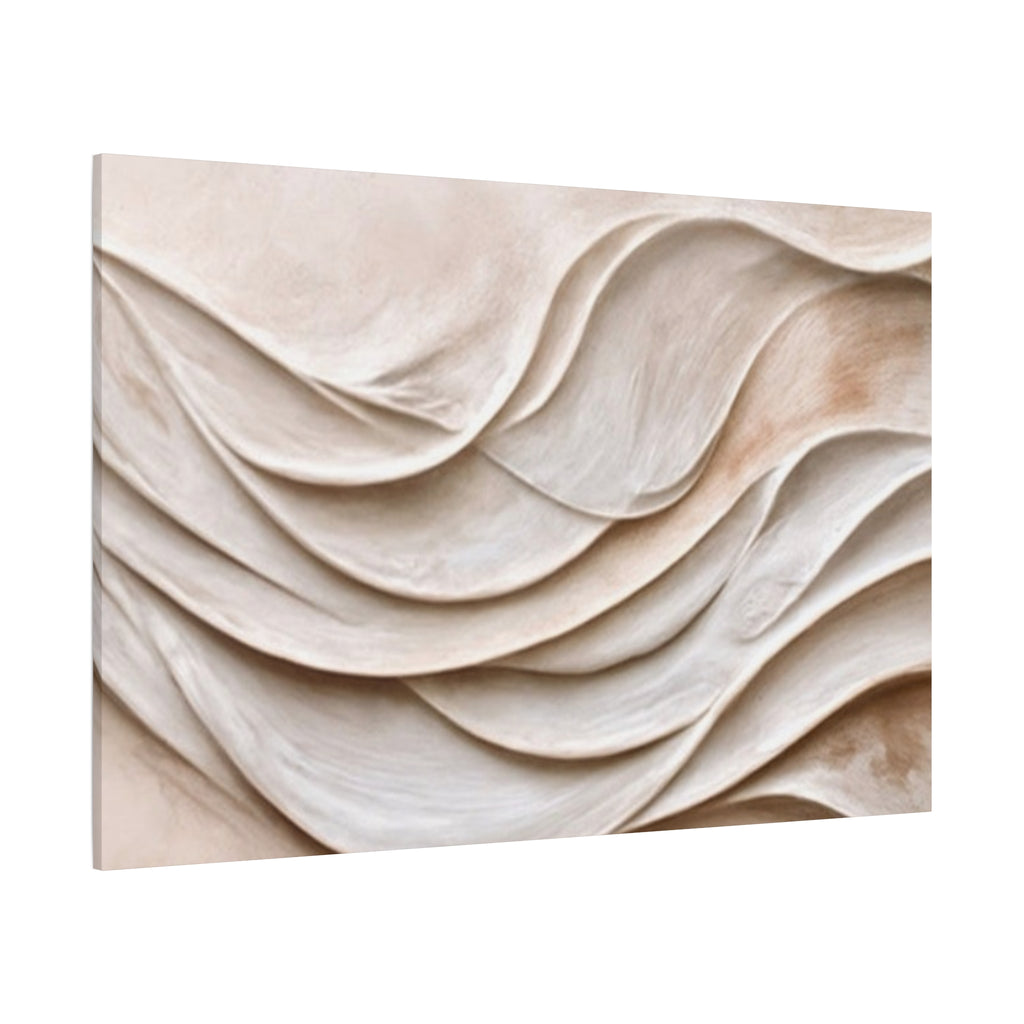 Neutral Abstract Wave Texture Matte Canvas Wall Art