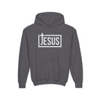 Youth Jesus Hoodie — Christian Faith Pullover with Cross Logo