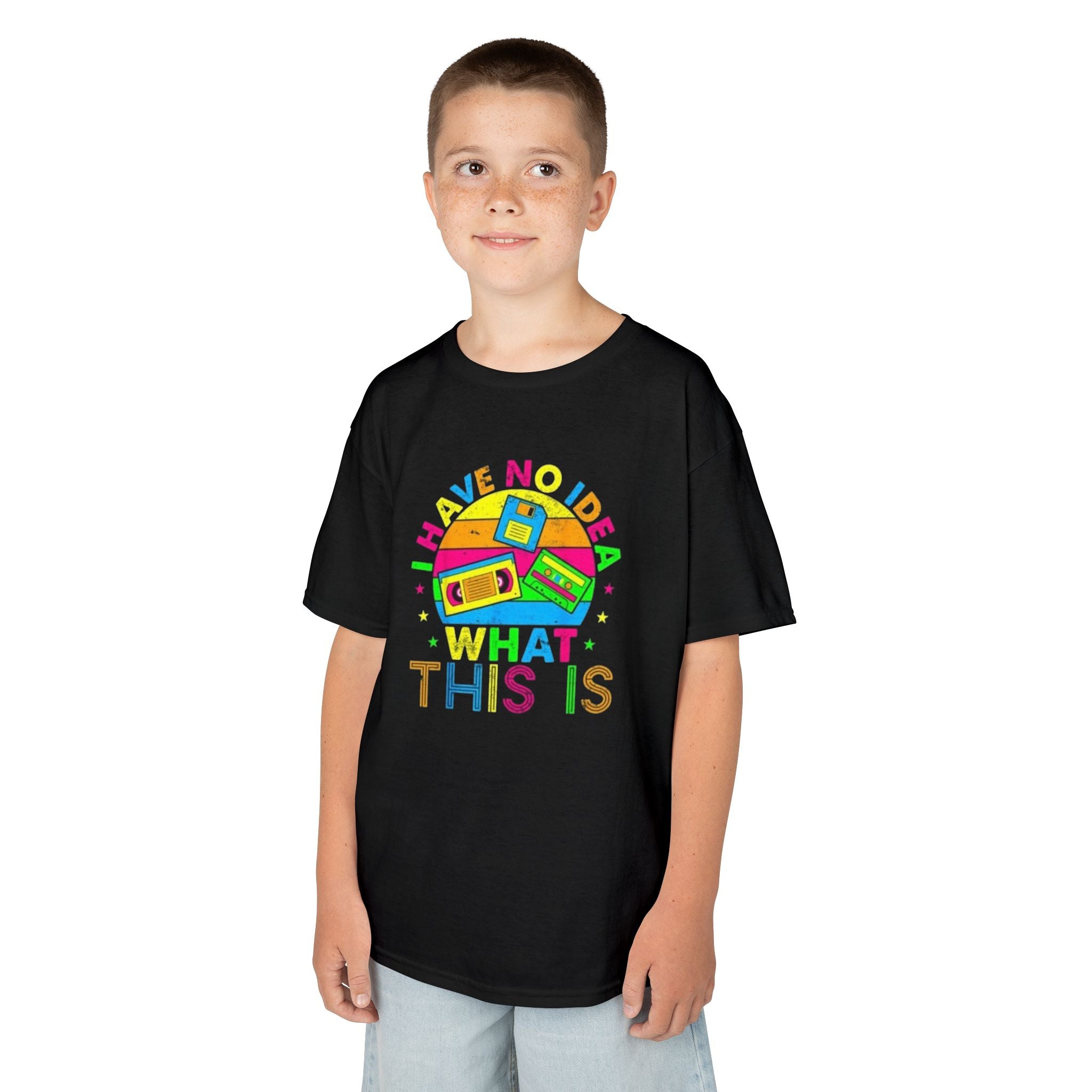 Kids T-Shirt — "I Have No Idea What This Is" Colorful Retro Toy Graphic