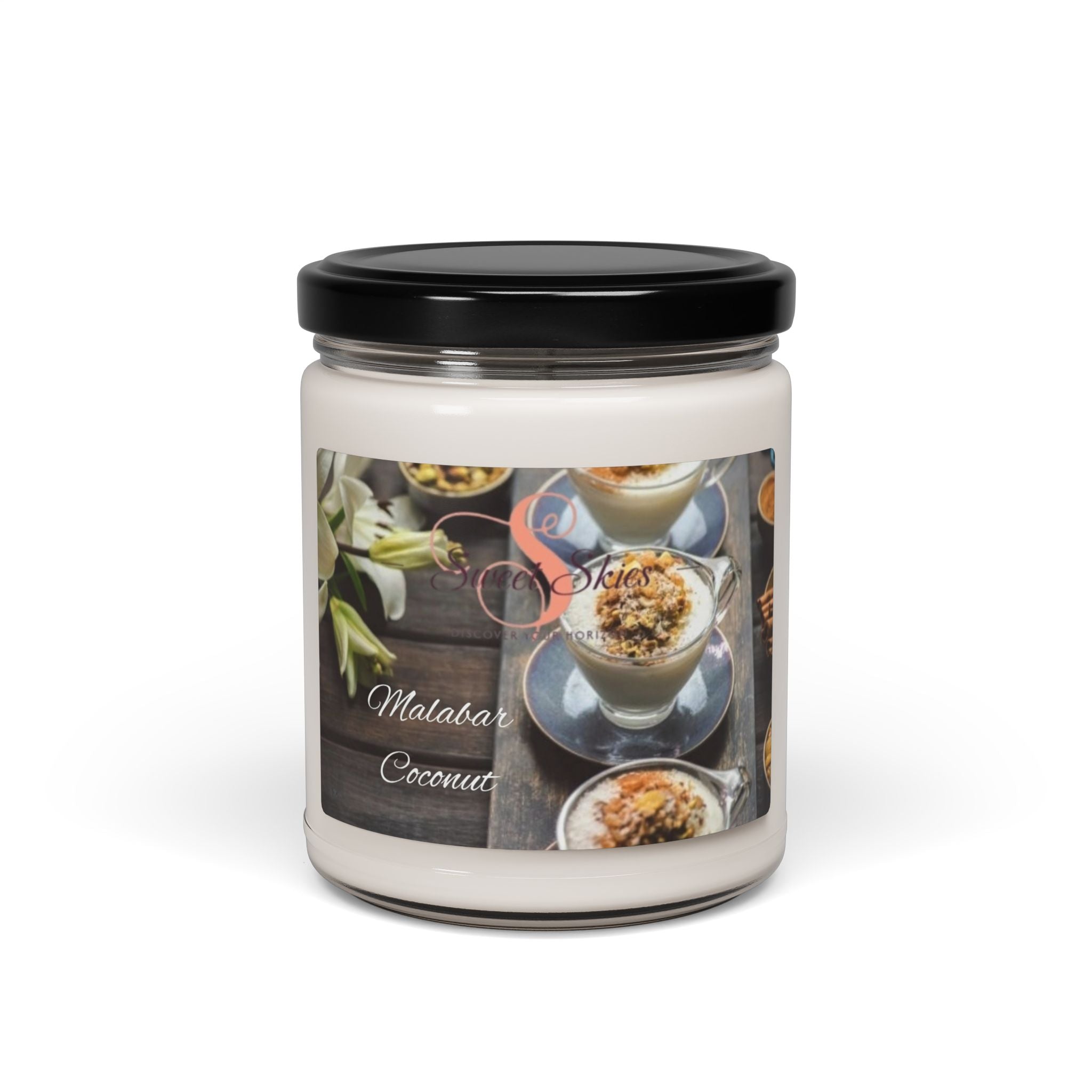 Coconut Malabar Scented Soy Candle — 9oz Aromatic Jar