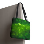Green Bokeh Tote Bag — Sparkling Nature-Inspired All-Over Print Tote