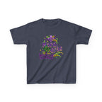 Kids Mardi Gras T-Shirt — Purple & Green Mask Design