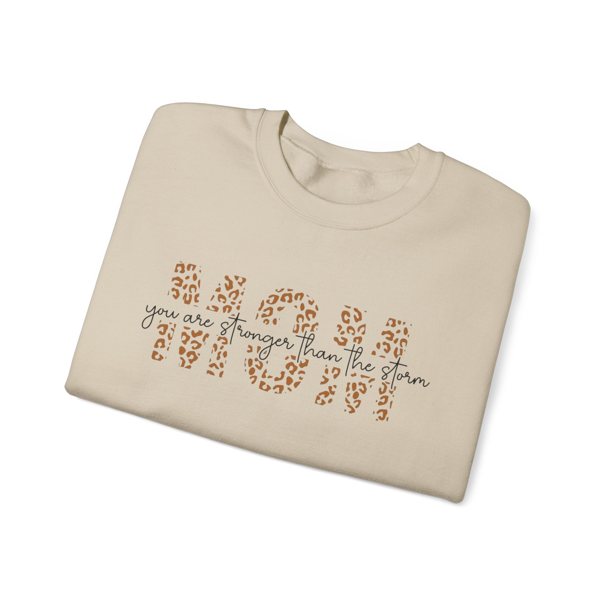 Mom Leopard Print Crewneck Sweatshirt - 'Mom' Script Graphic, Mother's Day Gift