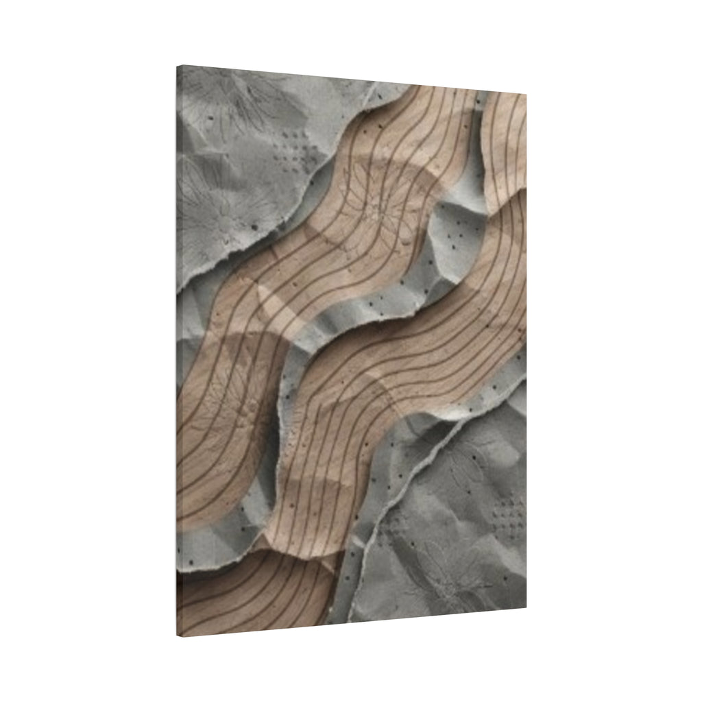 Abstract Textured Waves Matte Canvas Wall Art, Stretched 1.25"