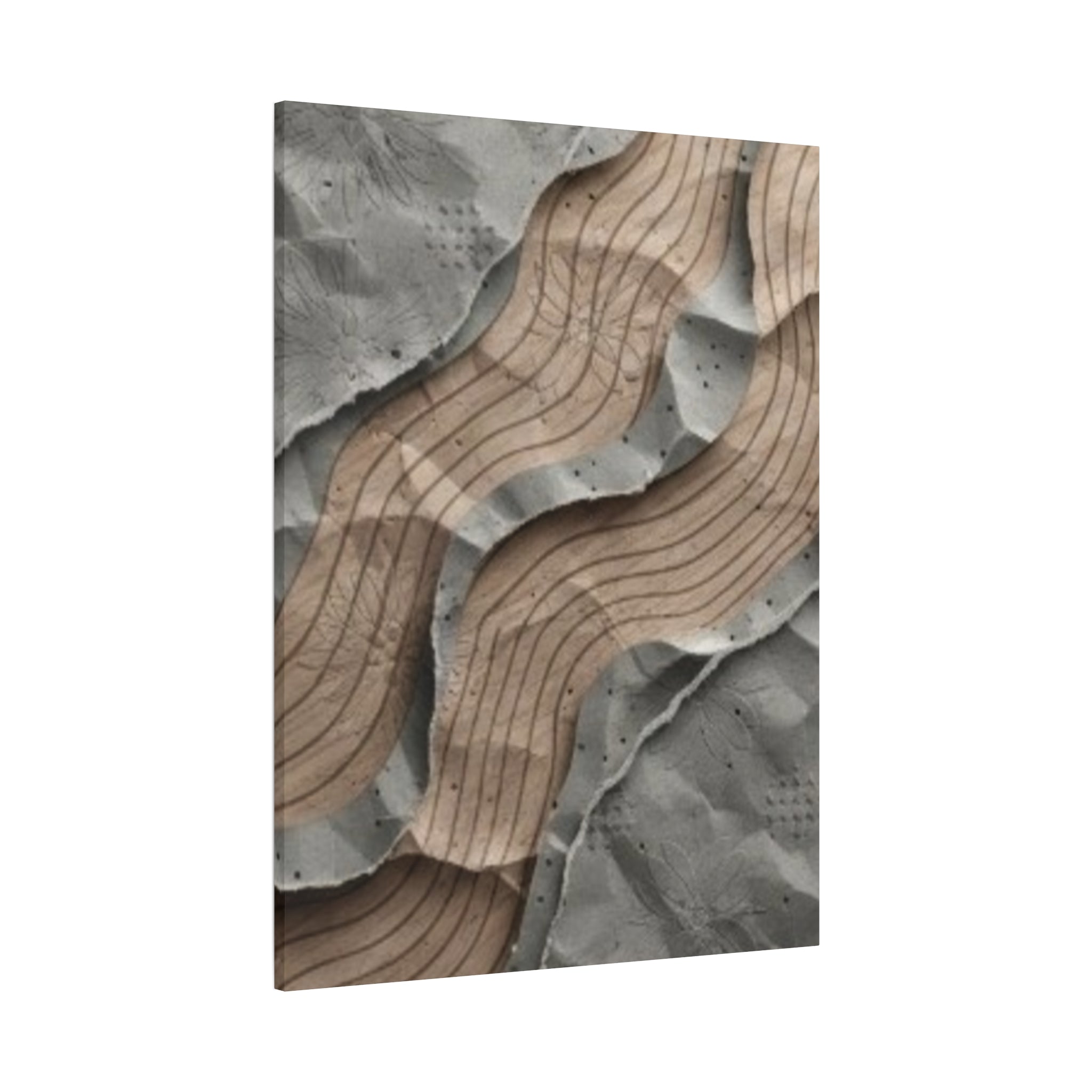 Abstract Textured Waves Matte Canvas Wall Art, Stretched 1.25"