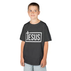 Kids Jesus T‑Shirt — Bold Cross Logo Christian Tee for Boys & Girls
