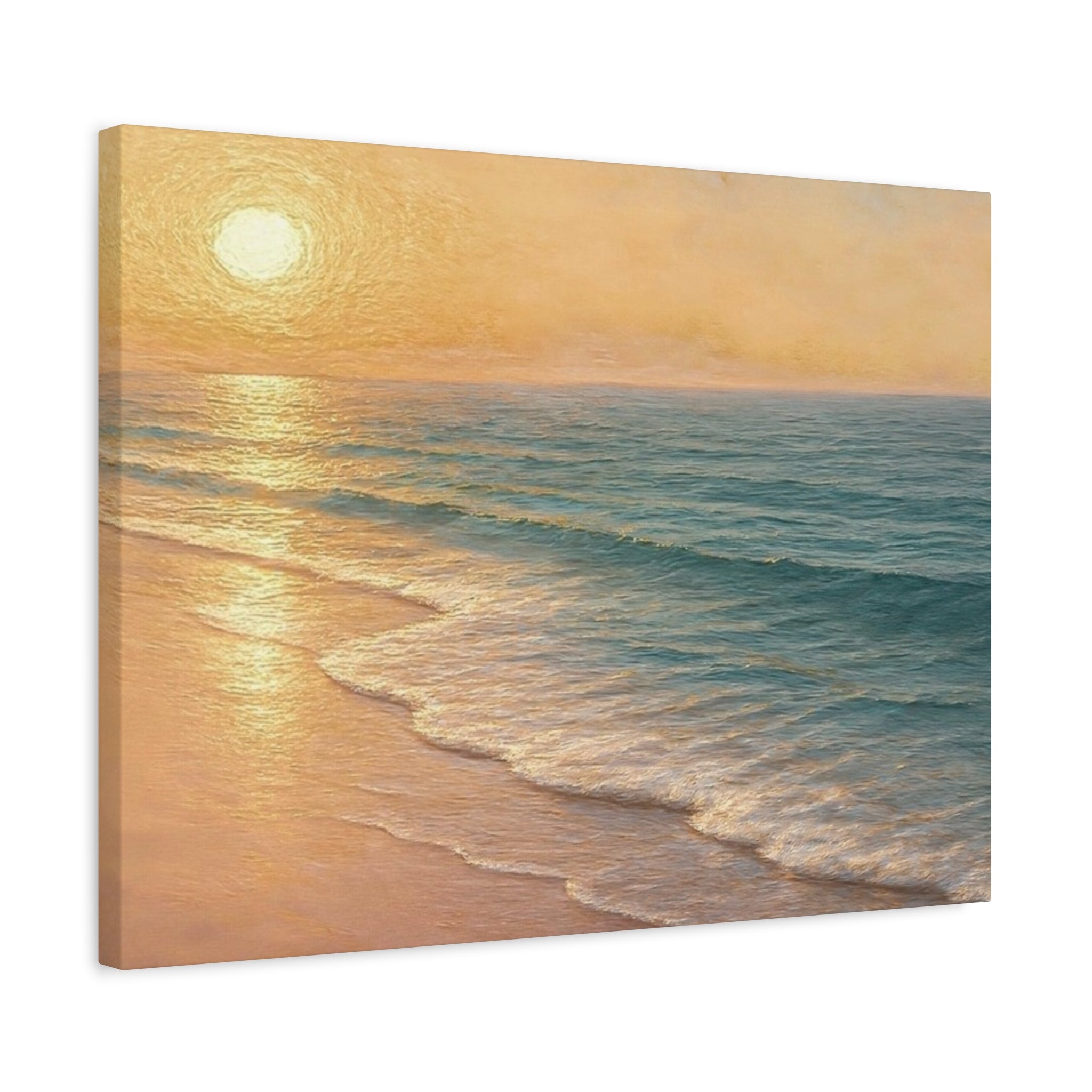 Sunset Beach Canvas Print — Seaside Wall Art Matte Stretched 1.25"