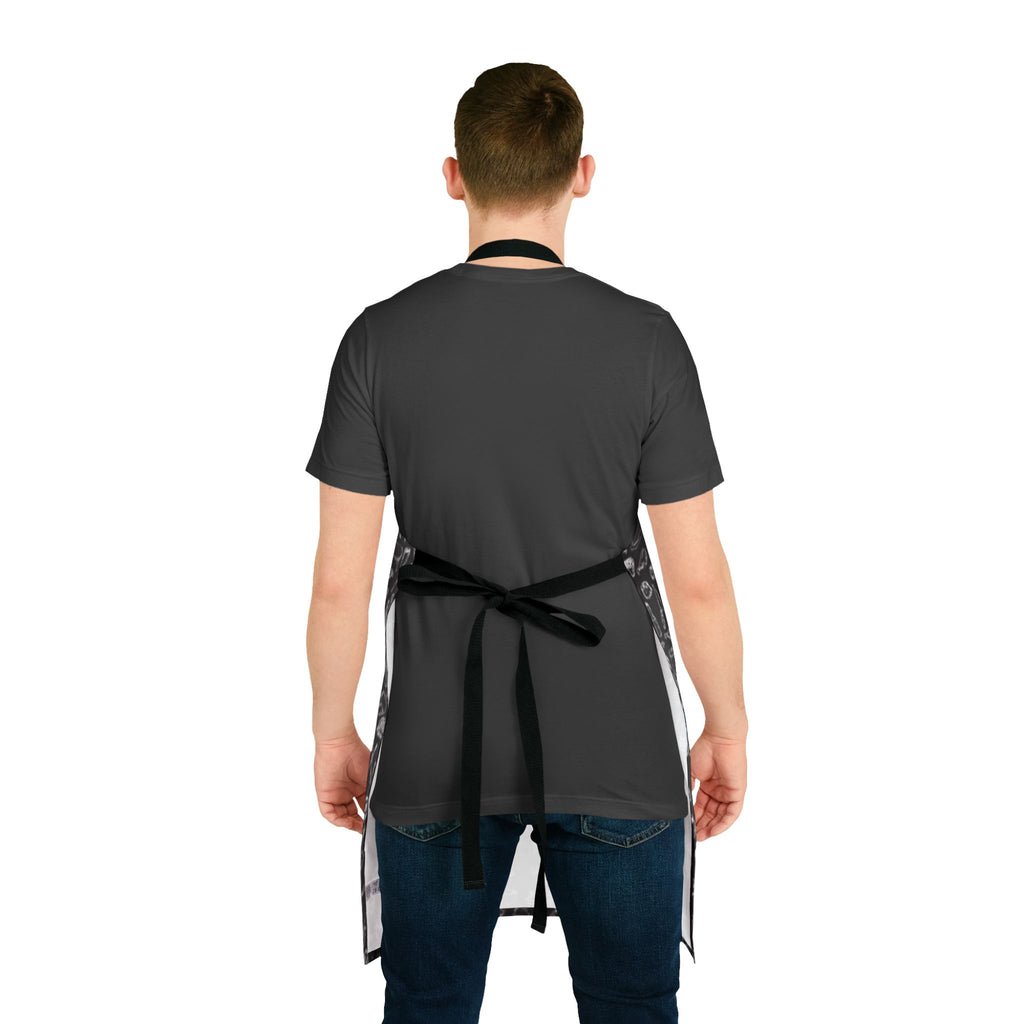 Chalkboard Kitchen Apron — Cooking Utensils Pattern