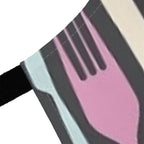 Cutlery Pattern Apron — Colorful Spoon & Fork Kitchen Apron