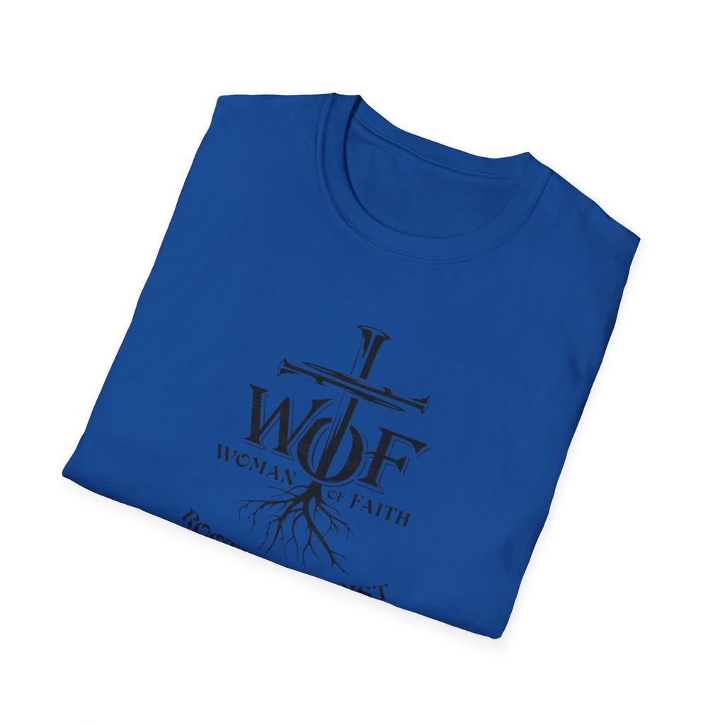 Faith T-Shirt - "WOF Woman of Faith Rooted in Christ" Christian Tee