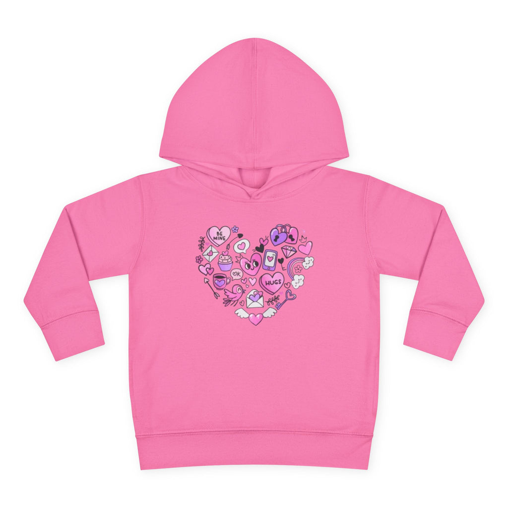 Toddler Heart Doodle Hoodie – Pink Love Icons Pullover
