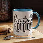 Limited Edition Accent Coffee Mug — Pink Interior, 'Limited Edition' Graphic (11/15oz)