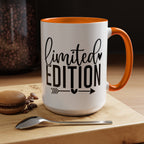 Limited Edition Accent Coffee Mug — Pink Interior, 'Limited Edition' Graphic (11/15oz)
