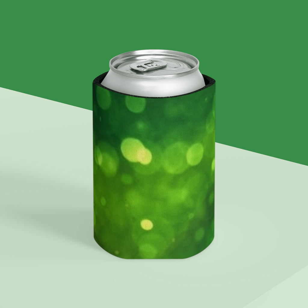 Green Bokeh Can Cooler – Insulated Beverage Koozie