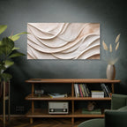 Neutral Abstract Wave Texture Matte Canvas Wall Art