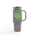 St. Patrick's Day 40oz Insulated Travel Mug — 'Happy St. Patrick's Day' Neon Green Design